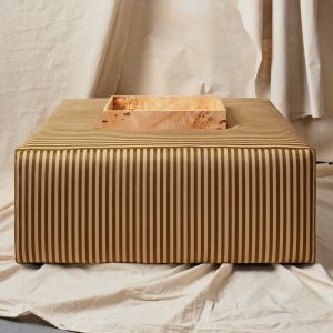 Stripe & Burl Footstool
